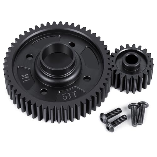 Runup Steel Center Diff Output Gear 51T Input Gear 20T Medium Differential Gear Set für TRA-XXAS 1/5 X-MAXX 8S 1/6 XRT RC Car Runup Steel Center Diff Output Gear 51T Input Gear 20T Medium Differential Gear Set für TRA-XXAS 1/5 X-MAXX 8S 1/6 XRT RC Car von Runup