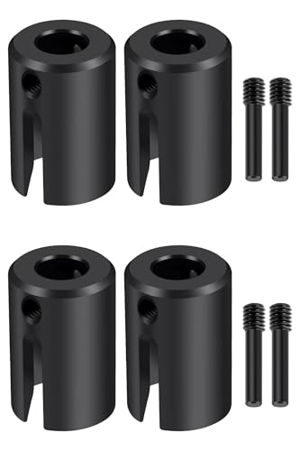Runup Steel Drive Cup Front & Rear Diff Differential Output Cup 2pcs/4pcs Upgrades Teil für 1/10 Tra-xxas E-Revo 2.0 VXL RC Car, Schwarz (4PCS) von Runup
