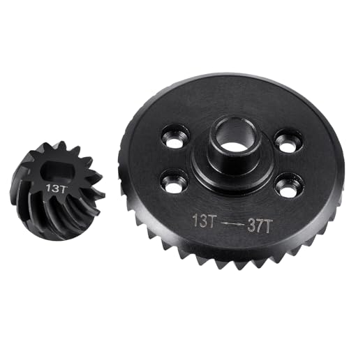 Runup Steel Spiral-Cut 37-Zahn-Ring und 13-Zahn-Ritzel-Differentialgetriebe-Set für 1/10 Tra-xxas Slash E-MAXX 4X4 XO-01 RC-Autoteil (Hinteren) von Runup