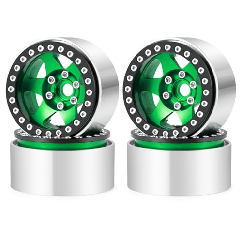 Runup -Turbine 1,9 "Beadlock Wheel Rand -Offset -10 mm Aluminiumrad für SCX10 Pro TRX4 VS4-10 D90 GEN8 SCX10 III AXI03007 1/10 RC Crawler CAR (grün) von Runup