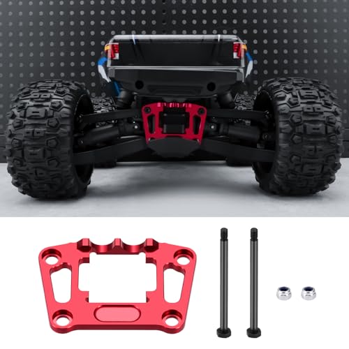 Runup Verstärkte Platte aus Aluminiumlegierung zur Befestigung an der hinteren Trennwand für 1/16 Traxxas Mini Maxx RC-Car-Upgrade-Teile (Rot) von Runup