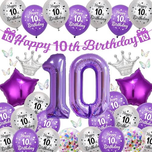 Geburtstag Dekoration Mädchen Ballons (Lila 10 Jahre alt) von Runyuzi