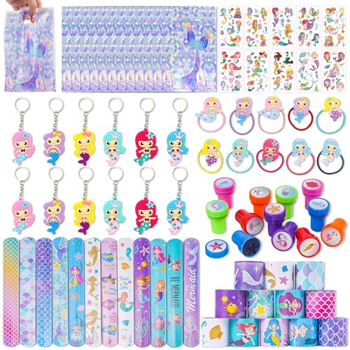 Runyuzi Meerjungfrau Party Mitgebsel Kindergeburtstag - Meerjungfrau Schnapparmband Temporäre Tattoos Hair Ties, Mermaid Stempel Schlüsselanhänger und Geschenktaschen für Give Aways Kinder Mädchen Runyuzi Meerjungfrau Party Mitgebsel Kindergeburtstag - Meerjungfrau Schnapparmband Temporäre Tattoos Hair Ties, Mermaid Stempel Schlüsselanhänger und Geschenktaschen für Give Aways Kinder Mädchen von Runyuzi