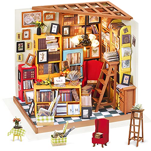 Rolife Miniatur Puppenhaus Kit DIY Holz Bibliothek Haus Modell für Mädchen und Jungen Kinder 14 15 16 17 Jahre Alt(Sam's Study) von Rolife
