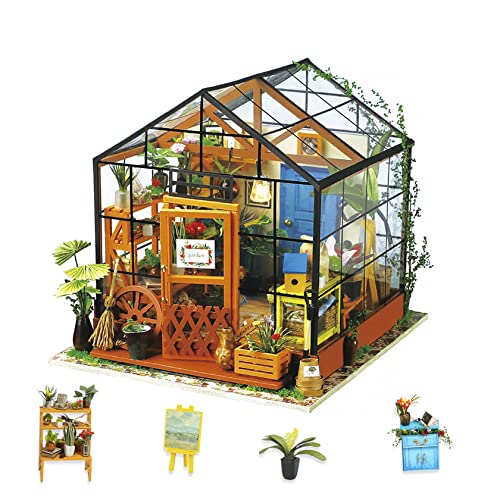 Rolife Miniatur DIY Puppenhaus Holz Gewächshaus Küche Kits mit Licht DIY Holz Mini Haus Modell Erwachsene-Kinder 14 15 16 17 18 Jahre Alt (Cathy's Flower House) von Rolife