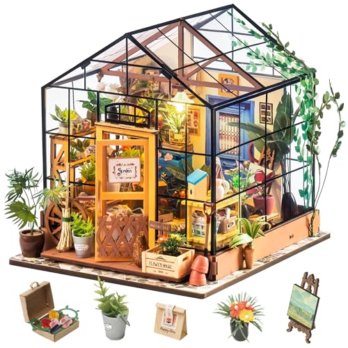 Rolife Miniatur DIY Puppenhaus Holz Gewächshaus Küche Kits mit Licht DIY Holz Mini Haus Modell Erwachsene-Kinder 14 15 16 17 18 Jahre Alt (Cathy's Flower House) von Rolife