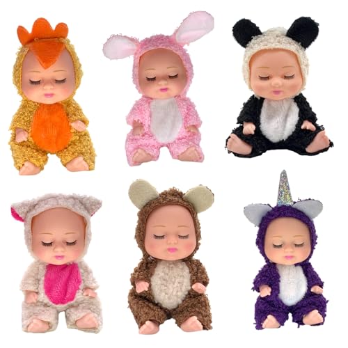 Ruqingg 6 PCs Mini Babypuppen 5 Zoll realistische Babypuppen Augen geschlossen kleine Puppenbewegungsgelenke Mini süße Geburtstagsgeschenke für Kleinkinder, Jungen, Mädchen Ruqingg 6 PCs Mini Babypuppen 5 Zoll realistische Babypuppen Augen geschlossen kleine Puppenbewegungsgelenke Mini süße Geburtstagsgeschenke für Kleinkinder, Jungen, Mädchen von Ruqingg