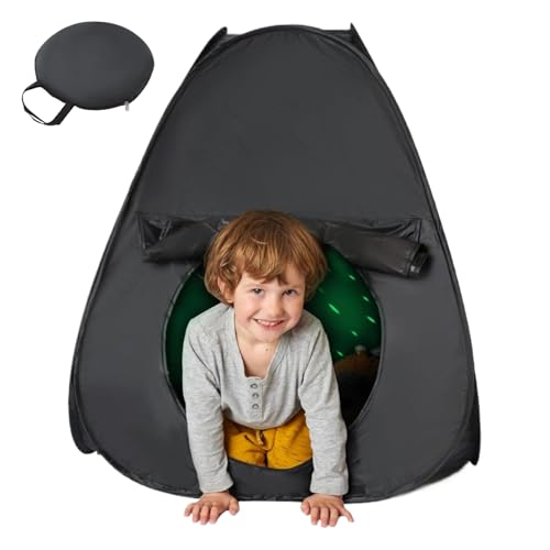 Sensorisches Zelt faltbar ＆ tragbares Black -Out -Zelt leicht zu rechnen, um die Eckkinder im Innenbereich zu lindern, um die Stressangst von Kindern lindern und den Fokus 31x31x35 Zoll verbess von Ruqingg