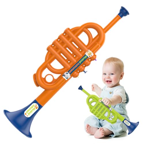 Trompetenspielzeug, Plastik -Trompete für Kinder, 13, 8x4x3.9 Simuliertes Instrument, Bildungsmusikinstrumente für Jungen Mädchen für Kinder von Ruqingg