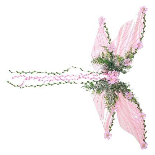 Feenflügel für Mädchen – Schmetterlingsflügel Kinder mit 3D- und Blättern – Verkleidungs-Requisite, Kostümzubehör für Mädchen und Frauen, Fantasy-Convention, Event, Bühnenaufführung von Rurunklee