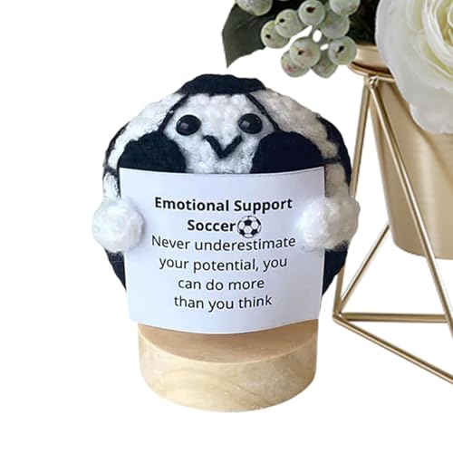 Häkelball mit emotionalem Zitat, emotionale Unterstützung, Häkelball mit inspirierendem Zitat für Zuhause, Arbeitsplatz, Desktop von Rurunklee