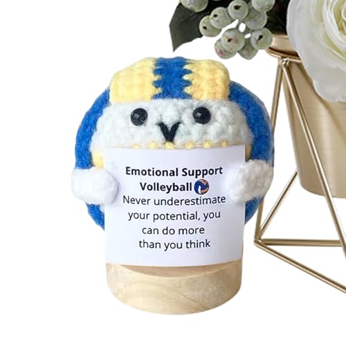 Häkelball mit emotionaler Unterstützung – handgefertigter Strickball mit motivierendem Zitat, emotionale Unterstützung, Häkelball mit inspirierendem Zitat für Zuhause, Arbeitsplatz, Desktop von Rurunklee