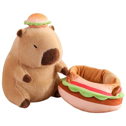 Rurunklee Hamburger Capybara,Hamburger Capybara Gefülltes Capybara Plüschtier Capybara Plüschtier Capybara Weiches Plüschtier Capybara Plüschtier Capybara Plüschtier für Kinderzimmer, von Rurunklee