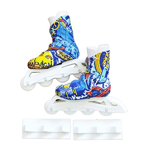 Rurunklee Rollschuhe Spielzeug, Fingerboard -Skateboardschuhe, Sneakers Schlüsselanhänger Dekoration Geschenk für Kinder von Rurunklee