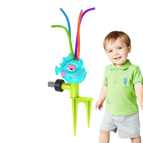 Rurunklee Wassersprinkler für Kinder, Spin-Sprinkler-Spielzeug - Sommerspielzeug Spritzspaß,Sprinkler mit rotierendem Spray, Sommer-Außenspielzeug, Kinder-Sprinkler-Spielzeug, Wackelrohre für den von Rurunklee
