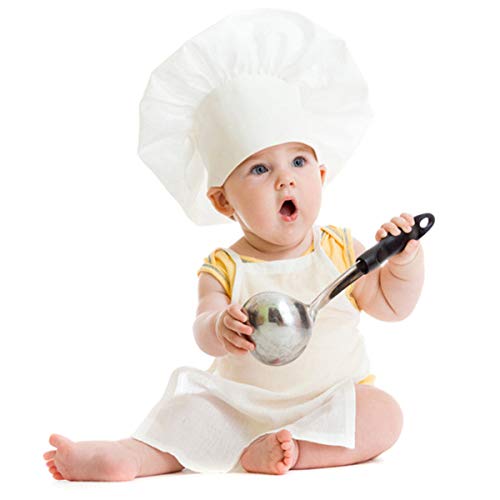Ruspela Koch-Kostüm für Neugeborene, Baby-Koch-Kostüm, Fotografie, Requisitenhut + Schürze von Ruspela