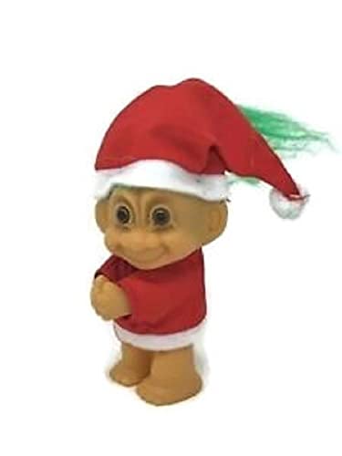 Russ Weihnachts-Trol-Clip-Figur, grünes Haar mit Weihnachtsmann-Kostüm, 12,7 cm von Russ