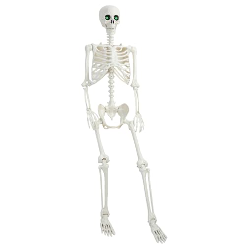 Rutaqian 170cm Helloween Skelett Lebensgroß, Skelett Halloween Deko Outdoor, Halloween Deko Outdoor (weiß) von Rutaqian