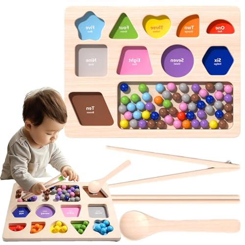Ruwshuuk Farbsortierperlen, Perlen-Matching-Spiel | Zählen von Zahlen Brettspiel | Mathe-Lernspiele, Montessori-Clip-Perlen-Puzzle, Spielzeug für Feinmotorik, Frühpädagogik von Ruwshuuk