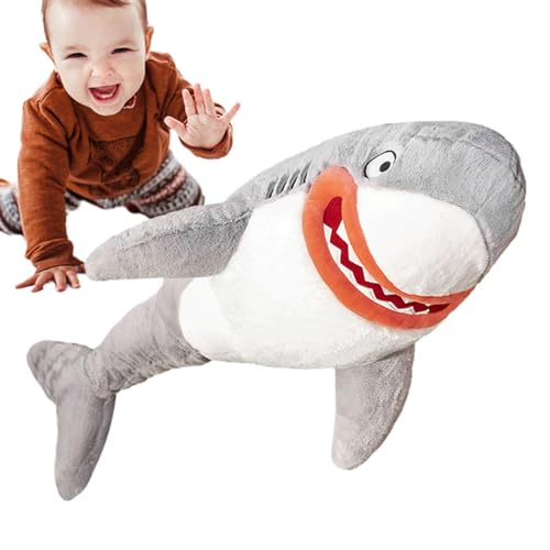 Ruwshuuk Hai-Plüschtier, Stoffhai - 85 cm großes, ultraweiches, niedliches Plüsch-Haifischspielzeug | Raum- und Heimdekoration, anschmiegsame Plüschkissen, Kuscheltier für Mädchen und Jungen von Ruwshuuk