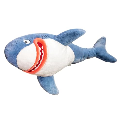 Ruwshuuk Kuscheltier Hai,Hai-Plüschtier,85 cm großes, ultraweiches, niedliches Plüsch-Haifischspielzeug | Raum- und Heimdekoration, anschmiegsame Plüschkissen, Kuscheltier für Mädchen und Jungen von Ruwshuuk