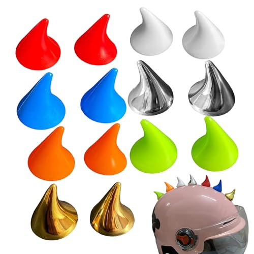 Ruwshuuk Motorrad Helm Hörner,Lustige Kalb Hörner 14er Set - Niedliche Dekorative Helm Accessoires Für Halloween Partys Kostüme Fotografie Requisiten Biker Treffen Cosplay von Ruwshuuk