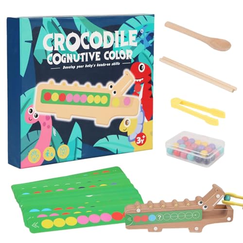 Ruwshuuk Regenbogenperlen-Matching-Set, Farbsortierspielzeug | Krokodil-Farbsortierspielzeug - Feinmotorik-Lernaktivitäten für Mädchen und Kinder im Vorschulalter von Ruwshuuk