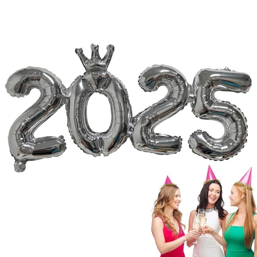 Ruyeiig Folien-Zahlenballons für 2025,2025 Partys Ballons,Weihnachtsdekor-Folienballons - Neujahrszahlen-Ballon für Silvesterpartys, Neujahrsdekorationen, Weihnachten von Ruyeiig