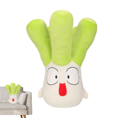 Ruyeiig Grüne Zwiebel gefülltes Spielzeug, Essen ausgestopfte Tiere - Simulationsfutter gefülltes Sofa Ornament - 60 cm/23,6 Zoll große süße Kuschelkuschel -Puppe für Kinder Erwachsene von Ruyeiig