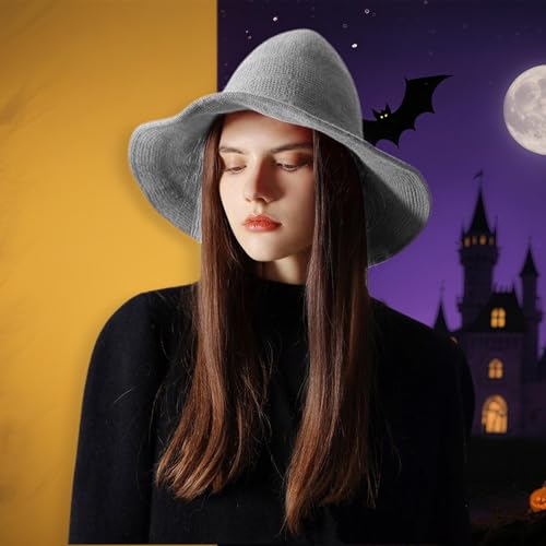 Ruyeiig Hexenhut Für Halloween | Halloween Hexenhut Verkleidung Cosplay,Verkleidungsaccessoires Kopfschmuck Für Herrenhaus Veranstaltungen Festtage Bühne von Ruyeiig