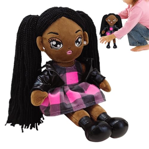 Ruyeiig Schwarze Babypuppen - Weiche Afroamerikanische Babypuppen Aus Plüsch | Pädagogisches Spielzeug Für Vorschulkinder Rollenspiel Reise Schlaf- Und Kinderzimmer Schlafen von Ruyeiig