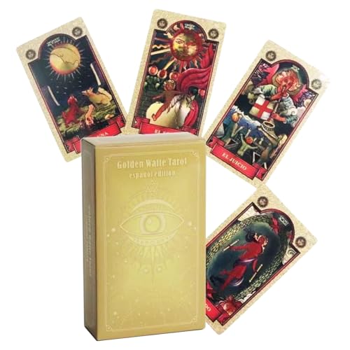 Ruyeiig Tarotkarten Golden 78 Stück,Tarotkartenset | Orakelkarten 10.3x6cm für spirituelle Affirmation Wahrsagung Abenteuer Erkundung Ruyeiig Tarotkarten Golden 78 Stück,Tarotkartenset | Orakelkarten 10.3x6cm für spirituelle Affirmation Wahrsagung Abenteuer Erkundung von Ruyeiig
