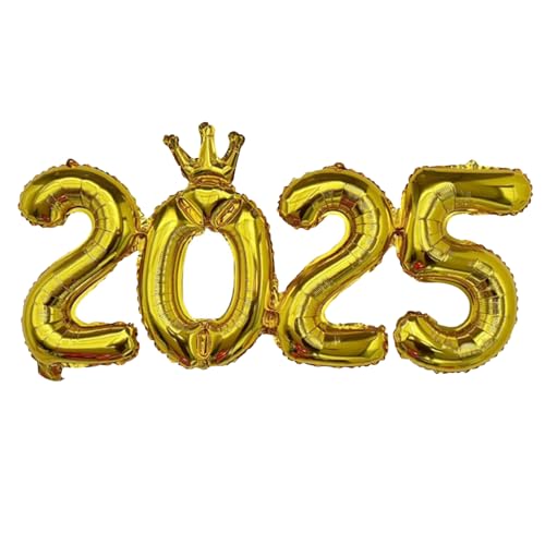 Ruyeiig Zahlenballons 2025, Folienballons 2025 - Neujahrsdekoration Zahlenballons Dekorationen - Neujahrszahlen-Ballon für Silvesterpartys, Neujahrsdekorationen, Weihnachten von Ruyeiig