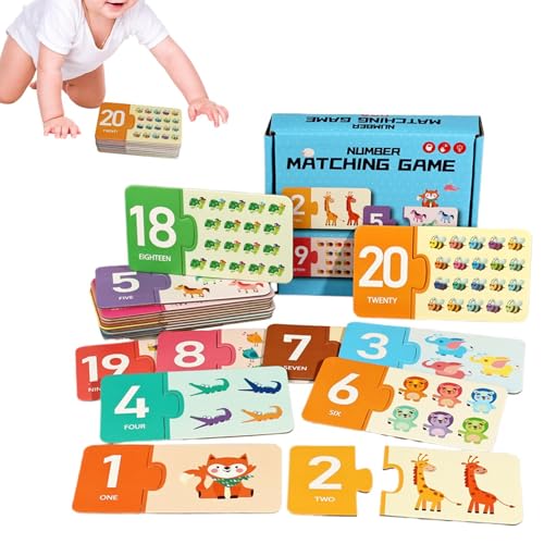Ruyeiig Zuordnungsspiel Für Kinder, Zahlen Lernspiel mit Papierkarten, Pädagogisches Spielzeug zum Zählen Lernen für Kindergartenkinder 1,5–6 Jahre Ruyeiig Zuordnungsspiel Für Kinder, Zahlen Lernspiel mit Papierkarten, Pädagogisches Spielzeug zum Zählen Lernen für Kindergartenkinder 1,5–6 Jahre von Ruyeiig
