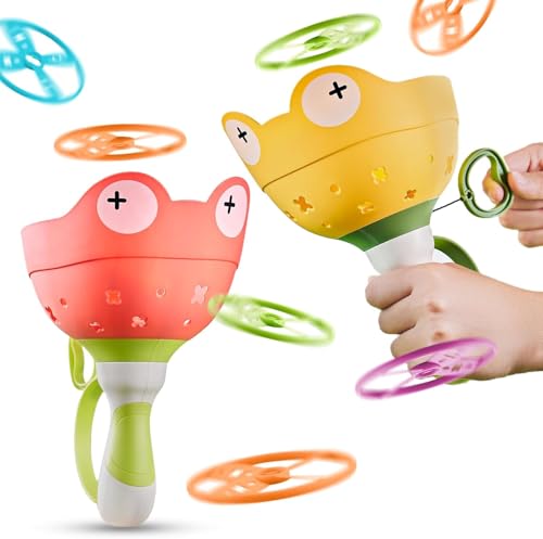 Rwbimti Propeller Spielzeug Kinder, 2 Sets Fliegende Disc Launcher (inklusive 24 Discs) – EIN hochwertiges Kinder Gartenspielzeug und Outdoor Spiel für Kinders ab 3-8 Jahren von Rwbimti