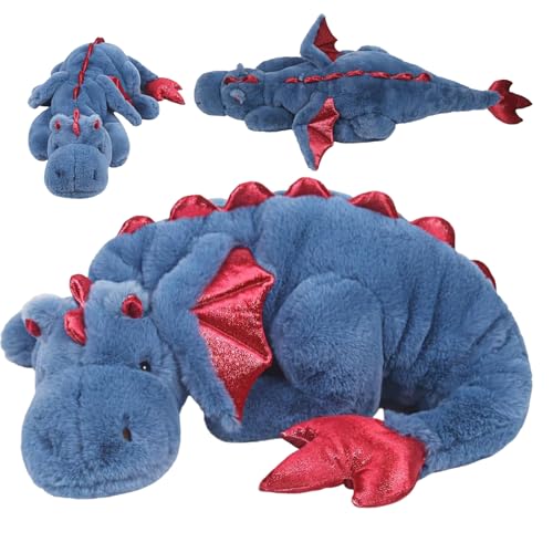 Drachengefüllte Tier, 43 Zoll niedlichen Cartoon Dragon Plüsch mit Flügel, weiches bequemes Riesengefüllter Tier für Kinder Jungen Mädchen Schlafzimmer Dekoration, Blau Drachengefüllte Tier, 43 Zoll niedlichen Cartoon Dragon Plüsch mit Flügel, weiches bequemes Riesengefüllter Tier für Kinder Jungen Mädchen Schlafzimmer Dekoration, Blau von Rwigeboo