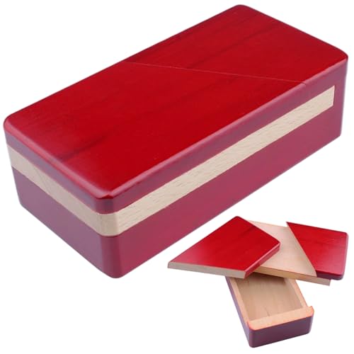 Puzzleschachtel Red Natrual Holzkasten Hirn Teaser Secret Schmuckbehälter für Urlaub Weihnachten Überraschung hölzern von Rwigeboo