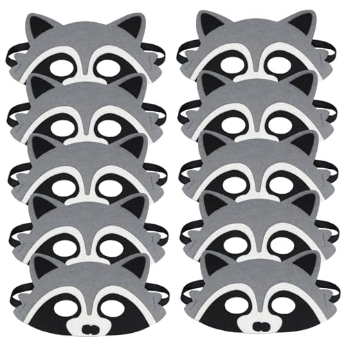 Rwigeboo 10pcs Raccoon-Maske, 8x4 Halbgesicht Tiermasken für Kinder, nicht gewebte Tiermaske mit elastischem Stirnband, Waschbär für Party, Dress Up, Halloween, Geschenke für Kinder Rwigeboo 10pcs Raccoon-Maske, 8x4 Halbgesicht Tiermasken für Kinder, nicht gewebte Tiermaske mit elastischem Stirnband, Waschbär für Party, Dress Up, Halloween, Geschenke für Kinder von Rwigeboo