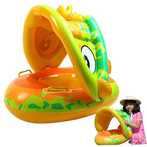 Rwigeboo Baby Float mit Baldachin, aufblasbarem Kleinkindpool Float mit Sitz & Griff & Lenkrad, tragbar für Mädchen, Jungen im Alter von 0 bis 36 Monaten Kleinkindpool von Rwigeboo