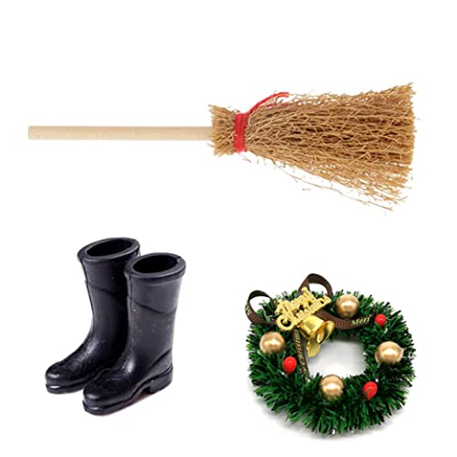 Rwigeboo Puppenhaus Weihnachtskranz Mini Simulation Besen Regenstiefel Schuhe für Dekoration Doll House Accessoires Regenstiefel Rwigeboo Puppenhaus Weihnachtskranz Mini Simulation Besen Regenstiefel Schuhe für Dekoration Doll House Accessoires Regenstiefel von Rwigeboo