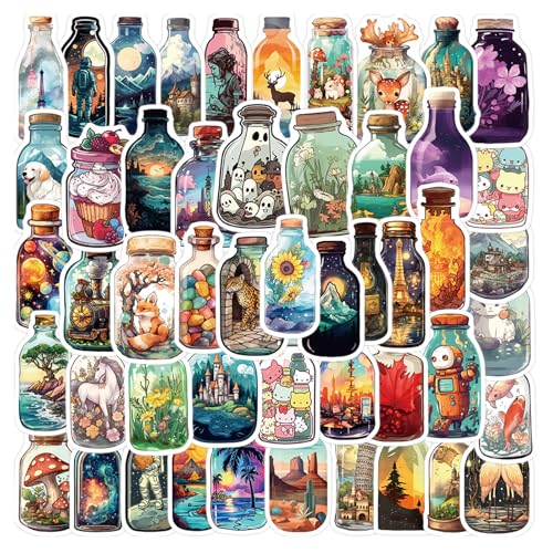 Rwoythk Vintage Aesthetic Sticker Set, 50 Stück Wasserfeste Vinyl Aufkleber, für Laptop, Skateboard, Koffer, Scrapbooking und mehr von Rwoythk