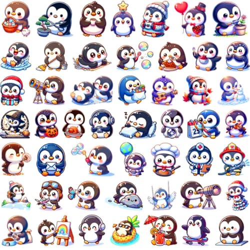 Rwoythk wasserdichte Pinguin Aufkleber Set, 100 Stücke PVC Aufkleber, Geschenkidee, Kinder- & Erwachsenenliebe, Für Auto, Laptop, Skateboard & mehr von Rwoythk