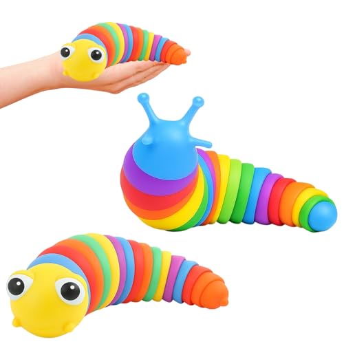 Gelenkig Fidget Toys, 2 Stück Sensorik Spielzeug für Kinder und Erwachsene, Raupen und Schnecken Spielzeug zur Stressreduktion und Konzentrationsförderung, Ideal für ADHS und Autismus von RxaGtn