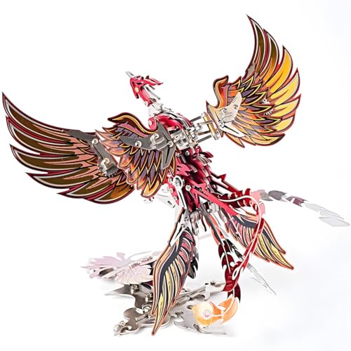 Rxbycxshi 3D Metall Puzzle Phoenix Modellbausatz für Erwachsene, Steampunk Tier Metall Phoenix 2024 Adventskalender Dekoration Geschenk Ornamente von Rxbycxshi
