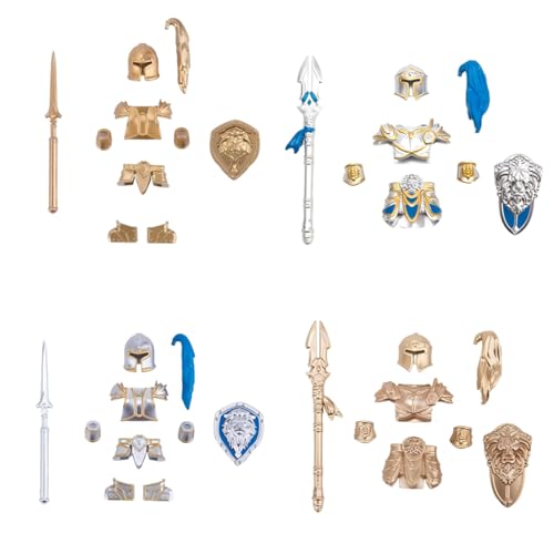 Rxbycxshi Mittelalterlich Waffen Set Ritter Rüstung Waffen Set, Militär WW2 Soldaten Waffenpaket Klemmbausteine Bausatz für Erwachsene - 32 Teile von Rxbycxshi