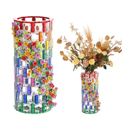 Rxbycxshi Vase Klemmbausteine für 10280 Blumenstrauß, 473 Stück Blumen Vase Geschenke für Muttertag, Valentinstag, Botanical Collection Home Deko Rxbycxshi Vase Klemmbausteine für 10280 Blumenstrauß, 473 Stück Blumen Vase Geschenke für Muttertag, Valentinstag, Botanical Collection Home Deko von Rxbycxshi