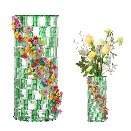 Rxbycxshi Vase Klemmbausteine für 10280 Blumenstrauß, 473 Stück Blumen Vase Geschenke für Muttertag, Valentinstag, Botanical Collection Home Deko Rxbycxshi Vase Klemmbausteine für 10280 Blumenstrauß, 473 Stück Blumen Vase Geschenke für Muttertag, Valentinstag, Botanical Collection Home Deko von Rxbycxshi