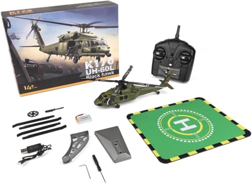 Rxbycxshi WL K170 Black RC Helicopter Hubschrauber, UH-60L Flybarless RC-Hubschrauber Bürstenloser Direktantrieb 3D/6G Flybarless Airplane, 2025 Geschenk Hubschrauber Rxbycxshi WL K170 Black RC Helicopter Hubschrauber, UH-60L Flybarless RC-Hubschrauber Bürstenloser Direktantrieb 3D/6G Flybarless Airplane, 2025 Geschenk Hubschrauber von Rxbycxshi