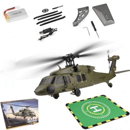 Rxbycxshi WL K170 Black RC Helicopter Hubschrauber, UH-60L Flybarless RC-Hubschrauber Bürstenloser Direktantrieb 3D/6G Flybarless Airplane, 2025 Hubschrauber Rxbycxshi WL K170 Black RC Helicopter Hubschrauber, UH-60L Flybarless RC-Hubschrauber Bürstenloser Direktantrieb 3D/6G Flybarless Airplane, 2025 Hubschrauber von Rxbycxshi
