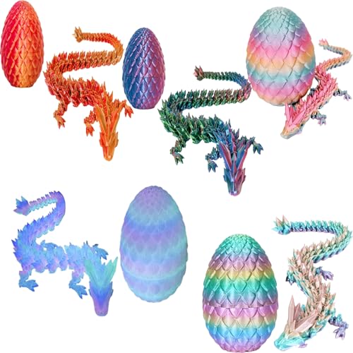 3D gedrucktes Drachenei mit Gelenk 30cm Kristalldrache innen, 13cm Mystery Oster Geschenk für Kinder, sicheres PLA Material, Home Decor für Fidget Spielzeug (12-5-in-1) von RxinDZ